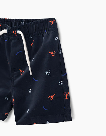 Navy Printed